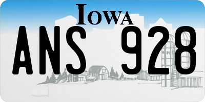 IA license plate ANS928