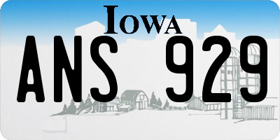 IA license plate ANS929