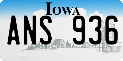 IA license plate ANS936