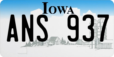 IA license plate ANS937