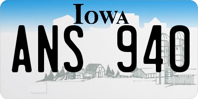 IA license plate ANS940