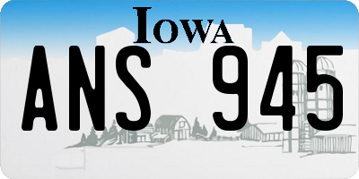 IA license plate ANS945