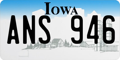 IA license plate ANS946