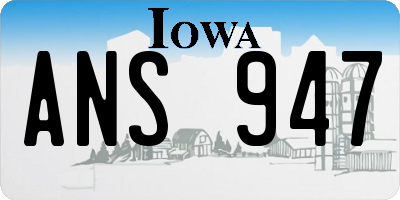 IA license plate ANS947