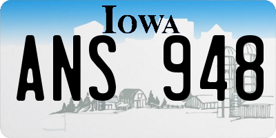 IA license plate ANS948