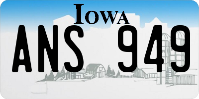 IA license plate ANS949