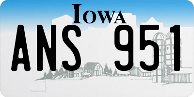 IA license plate ANS951