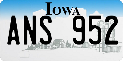 IA license plate ANS952