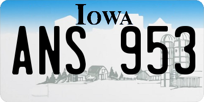 IA license plate ANS953