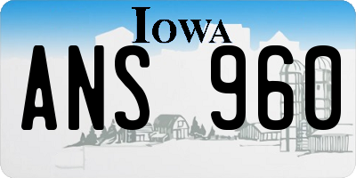 IA license plate ANS960