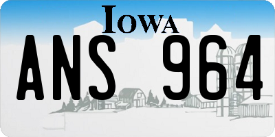 IA license plate ANS964