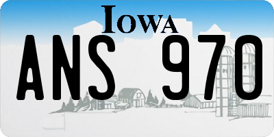 IA license plate ANS970