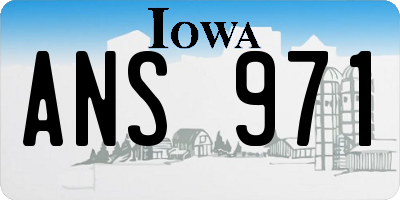 IA license plate ANS971