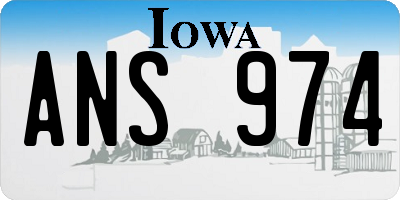 IA license plate ANS974