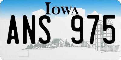IA license plate ANS975