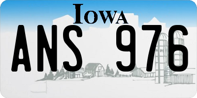 IA license plate ANS976