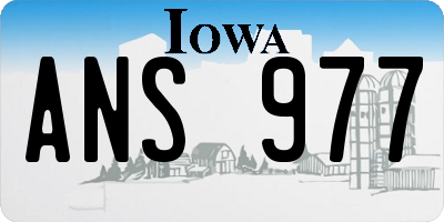 IA license plate ANS977