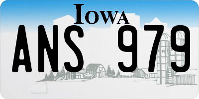 IA license plate ANS979