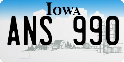IA license plate ANS990