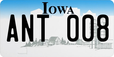IA license plate ANT008