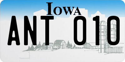 IA license plate ANT010