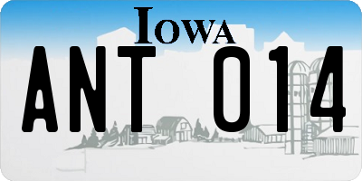 IA license plate ANT014