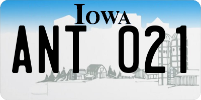 IA license plate ANT021