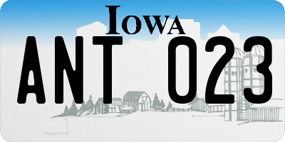 IA license plate ANT023