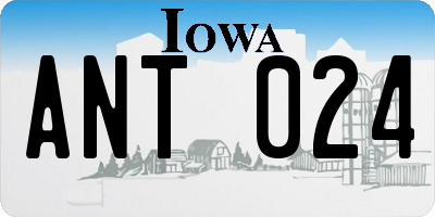 IA license plate ANT024