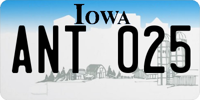 IA license plate ANT025