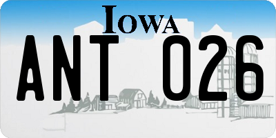IA license plate ANT026
