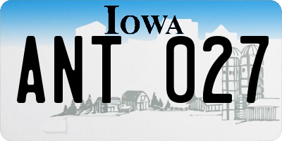IA license plate ANT027