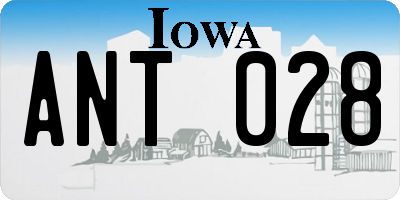 IA license plate ANT028