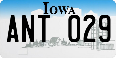 IA license plate ANT029