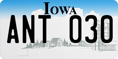 IA license plate ANT030