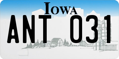 IA license plate ANT031