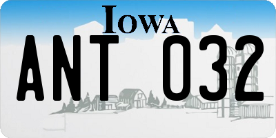 IA license plate ANT032