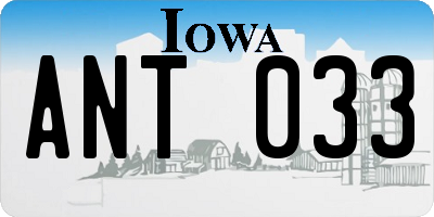 IA license plate ANT033