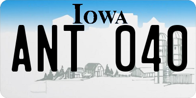 IA license plate ANT040