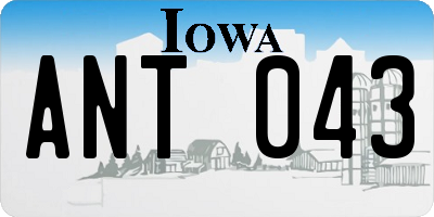IA license plate ANT043
