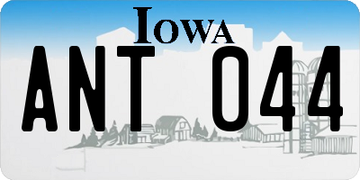 IA license plate ANT044