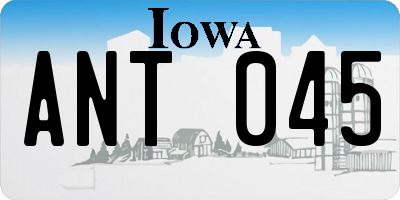 IA license plate ANT045