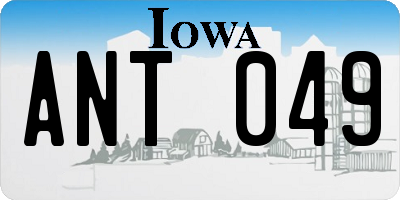 IA license plate ANT049
