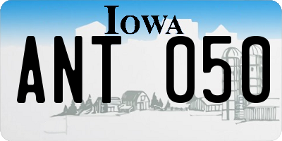 IA license plate ANT050