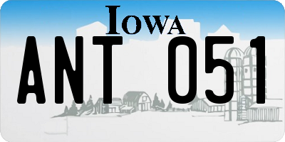 IA license plate ANT051