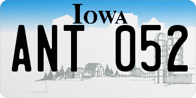 IA license plate ANT052