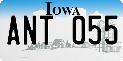 IA license plate ANT055