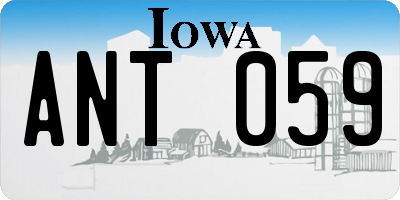 IA license plate ANT059