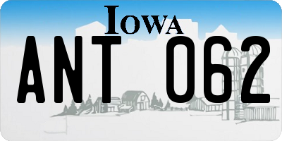 IA license plate ANT062