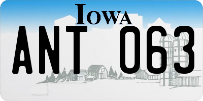 IA license plate ANT063